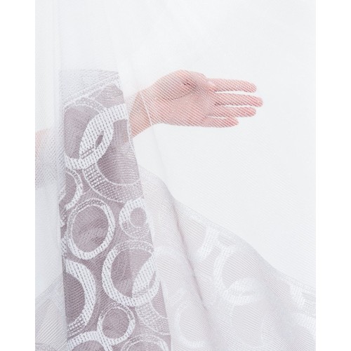 Ύφασμα Δαντέλα με Σχέδιο Κρίκους Φ270cm Brussels Σάπιο Μήλο