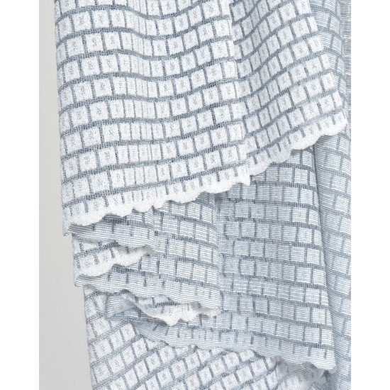 Ύφασμα Δαντέλα με Σχέδιο Pixel Φ280cm Belgium Μπλε Γκρι