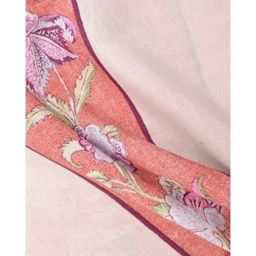 Ύφασμα Λονέτα Ριγέ με Λουλούδια Bolonia Φ280cm σε 2 Αποχρώσεις  Off White - Blush