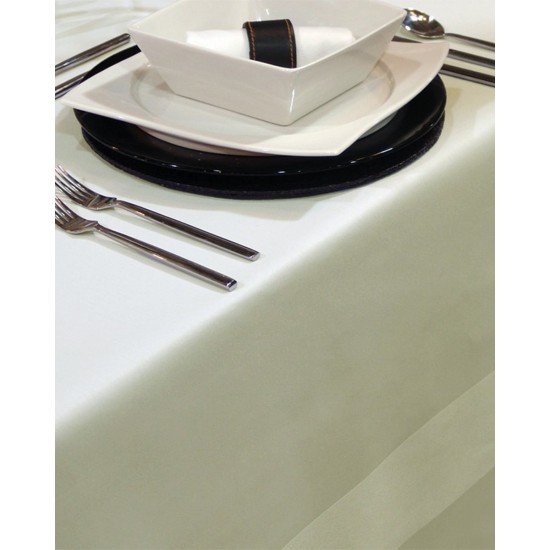 Τραπεζομάντηλο Gourmet με ζακάρ σχέδιο ρίγας 2 ατόμων | 85x85cm Ιβουάρ