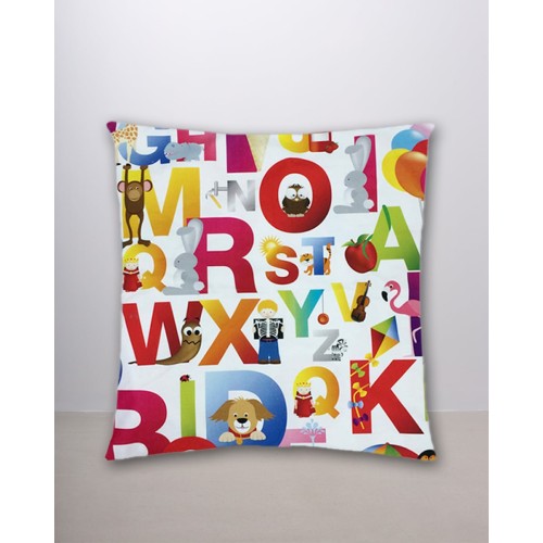 Διακοσμητική μαξιλαροθήκη Learn με τύπωμα με την αλφάβητο 40x40cm Multi