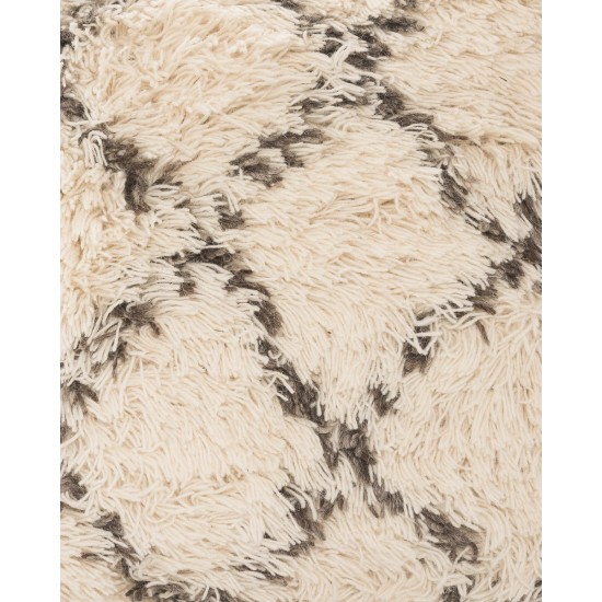 Μάλλινη Boho Διακοσμητική Μαξιλαροθήκη Σχέδιο Τετράγωνα Ravi 45x45cm 45x45cm Εκρού