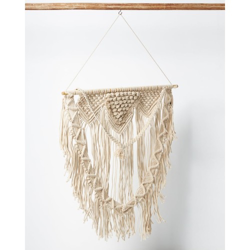 Boho Διακοσμητικό Τοίχου Βαμβακερό Macrame Rohan σε 2 Αποχρώσεις 80x80cm Μπεζ