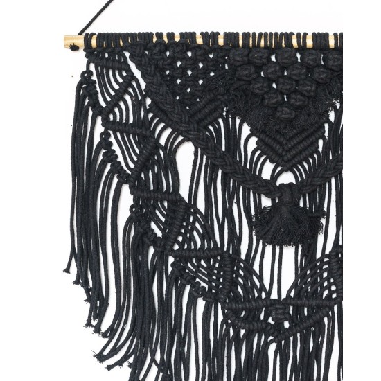 Boho Διακοσμητικό Τοίχου Βαμβακερό Macrame Rohan σε 2 Αποχρώσεις 50x50cm Μαύρο Boho Διακοσμητικό Τοίχου Βαμβακερό Macrame Rohan σε 2 Αποχρώσεις 50x50cm Μαύρο
