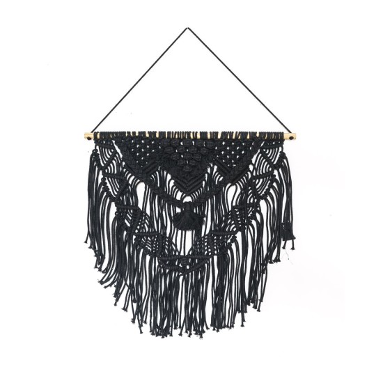 Boho Διακοσμητικό Τοίχου Βαμβακερό Macrame Rohan σε 2 Αποχρώσεις 50x50cm Μαύρο Boho Διακοσμητικό Τοίχου Βαμβακερό Macrame Rohan σε 2 Αποχρώσεις 50x50cm Μαύρο