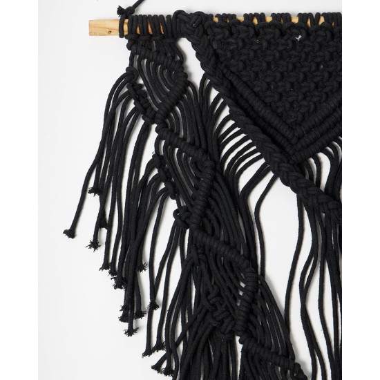 Boho Διακοσμητικό Τοίχου Βαμβακερό Macrame Rohan σε 2 Αποχρώσεις 80x80cm Μαύρο Boho Διακοσμητικό Τοίχου Βαμβακερό Macrame Rohan σε 2 Αποχρώσεις 80x80cm Μαύρο