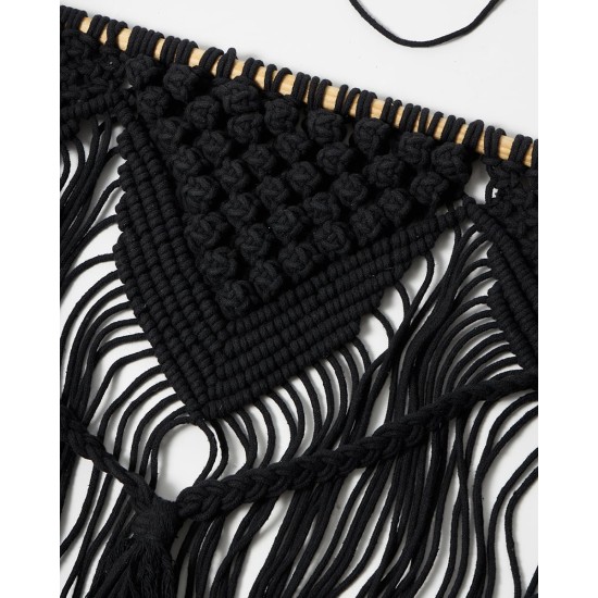 Boho Διακοσμητικό Τοίχου Βαμβακερό Macrame Rohan σε 2 Αποχρώσεις 80x80cm Μαύρο Boho Διακοσμητικό Τοίχου Βαμβακερό Macrame Rohan σε 2 Αποχρώσεις 80x80cm Μαύρο
