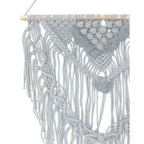 Boho Διακοσμητικό Τοίχου Βαμβακερό Macrame Rohan σε 2 Αποχρώσεις 50x50cm Γκρι Boho Διακοσμητικό Τοίχου Βαμβακερό Macrame Rohan σε 2 Αποχρώσεις 50x50cm Γκρι