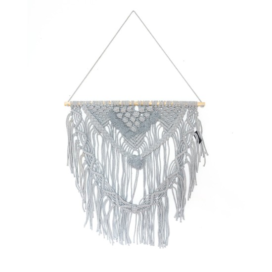 Boho Διακοσμητικό Τοίχου Βαμβακερό Macrame Rohan σε 2 Αποχρώσεις 50x50cm Γκρι Boho Διακοσμητικό Τοίχου Βαμβακερό Macrame Rohan σε 2 Αποχρώσεις 50x50cm Γκρι