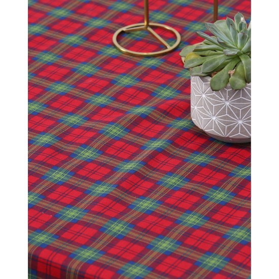Τραπεζομάντηλο Scot με καρώ σχέδιο 6 ατόμων (140x180cm) Κόκκινο