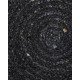 Ψάθα Μαύρο Πλεκτό Οικολογικό Στρογγυλό Χαλί Γιούτας Dark Διάμετρος 90cm Μαύρο