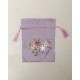 Πουγκί από Ταφτά με Λουλουδάτο Κέντημα για Μπομπονιέρα Lux 18x23cm 18x23cm Λιλά