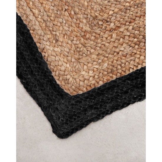 Πλεκτό Χαλάκι Γιούτα με Φάσα Norah 65x135cm Μαύρο Πλεκτό Χαλάκι Γιούτα με Φάσα Norah 65x135cm Μαύρο
