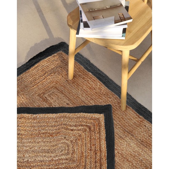Πλεκτό Χαλάκι Γιούτα με Φάσα Norah 65x135cm Μαύρο Πλεκτό Χαλάκι Γιούτα με Φάσα Norah 65x135cm Μαύρο