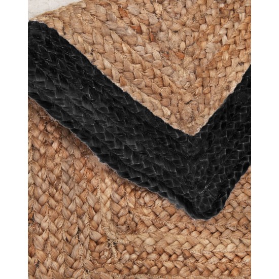 Πλεκτό Χαλάκι Γιούτα με Φάσα Norah 65x135cm Μαύρο Πλεκτό Χαλάκι Γιούτα με Φάσα Norah 65x135cm Μαύρο