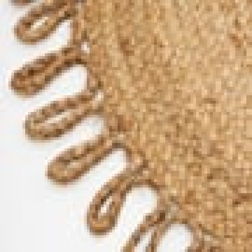 Ψάθα Πλεκτό Οικολογικό Στρογγυλό Χαλί Γιούτας Zig-Zag Φάσα Manhattan Διάμετρος 120cm Μπεζ