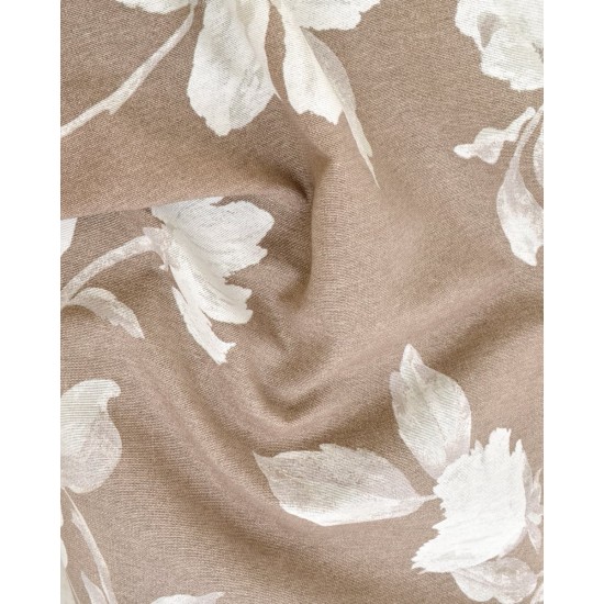 Τραπεζομάντηλο Σχέδιο Λουλούδι Fiore 4 ατόμων (140x140cm) Σοκολά