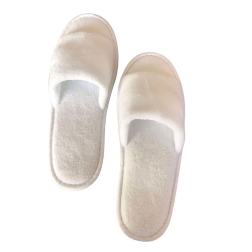 Ανοιχτές Βελουτέ Παντόφλες με Σκληρό Αντιολισθητικό Πάτο σε Πουγκί Zane2 One Size Άσπρο