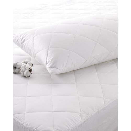 Καπιτονέ επίστρωμα Nefeli Διπλή (140x200 40cm) Άσπρο