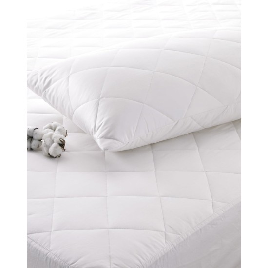 Καπιτονέ επίστρωμα Nefeli Διπλή (140x200 40cm) Άσπρο