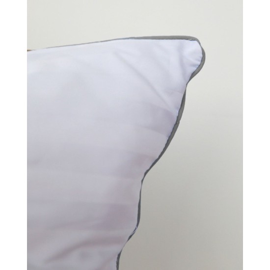 Μέτριο Μαξιλάρι Ύπνου με Γκρι Ρέλι Studio 50x70cm 50x70cm Άσπρο