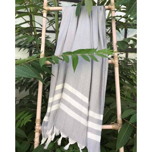 Παρεό Πασμίνα Από Bamboo Sirin 85x180cm Παρεό (85x180cm) Γκρι