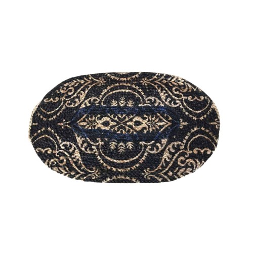 Ψάθα Πλεκτό Οικολογικό Οβάλ Χαλί Εισόδου Γιούτα Gimlet Design 9 50x80cm 50x80cm Μπεζ