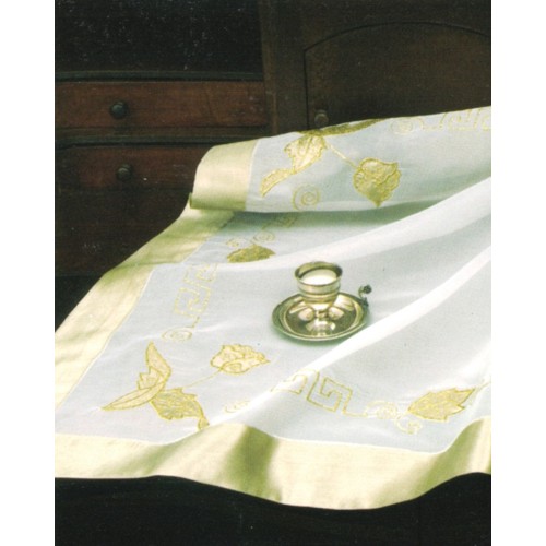 Οργάντζα Ζακάρ Τραπεζομάντηλο με Σχέδιο Τριαντάφυλλο Bo Maison 4 ατόμων (130x130cm) Λαδί