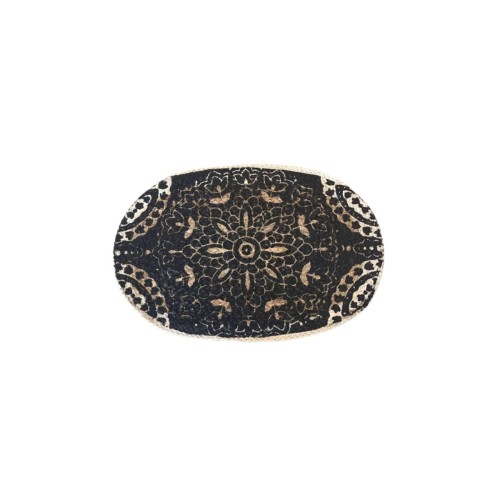 Ψάθα Πλεκτό Οικολογικό Οβάλ Χαλί Εισόδου Γιούτα Gimlet Design 3 40x60cm 40x60cm Μπεζ