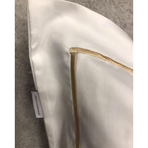 Ξενοδοχειακή Βαμβακοσατέν Μαξιλαροθήκη Oxford με Πλακέ Κέντημα Silken 50x70 5cm 50x70 5cm Άσπρο