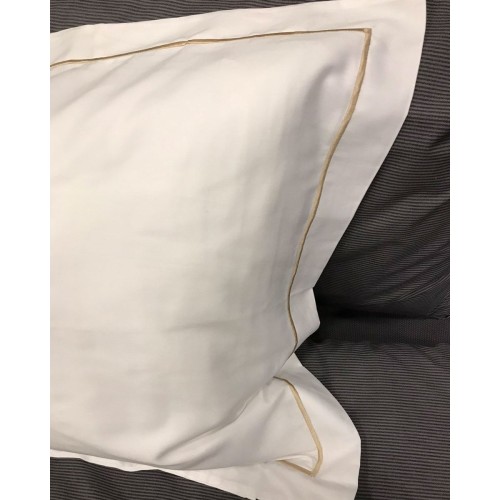 Ξενοδοχειακή Βαμβακοσατέν Μαξιλαροθήκη Oxford με Πλακέ Κέντημα Silken 50x70 5cm 50x70 5cm Άσπρο