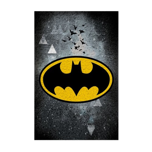 Παιδικό Χαλί Batman Logo Warner Bros σε 2 Διαστάσεις 55x85cm Γκρι