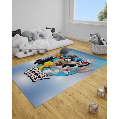 Παιδικό Χαλί Looney Tunes Warner Bros σε 2 Διαστάσεις 55x85cm Σιέλ