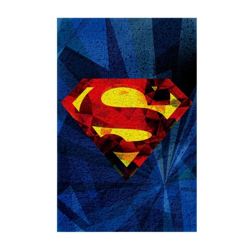 Παιδικό Χαλί Superman Logo Warner Bros σε 2 Διαστάσεις 55x85cm Μπλε