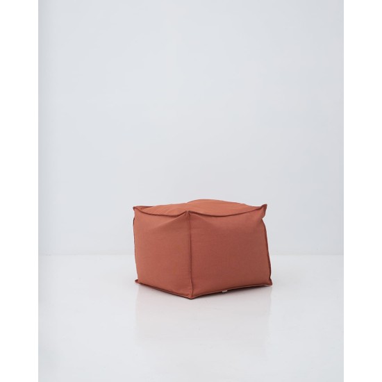 Μονόχρωμο Αδιάβροχο Πουφ Σχέδιο Ψάθα Oia 50x50x60cm Rust Μονόχρωμο Αδιάβροχο Πουφ Σχέδιο Ψάθα Oia 50x50x60cm Rust