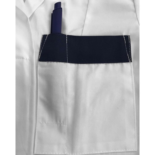 Γυναικεία Λευκή Ιατρική Μπλούζα με Κοντό Μανίκι & Κουμπιά Scrub Medium Άσπρο