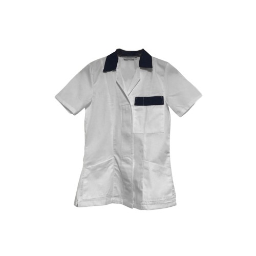 Γυναικεία Λευκή Ιατρική Μπλούζα με Κοντό Μανίκι & Κουμπιά Scrub Medium Άσπρο