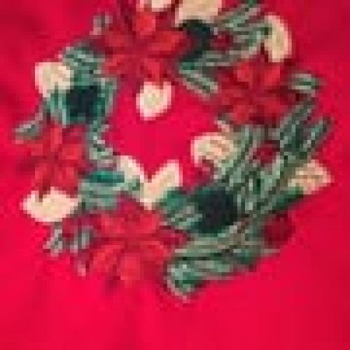 Κόκκινη Πετσέτα Φαγητού Κέντημα Στεφανάκι Yohana 48x48cm 48x48cm Κόκκινο