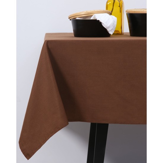 Μονόχρωμο τραπεζομάντηλο Alice  6 ατόμων (140x180cm) Καφέ