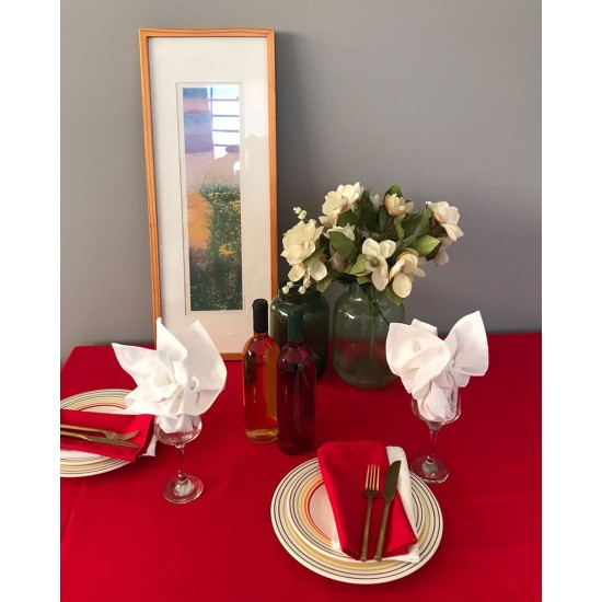 Κόκκινο Τραπεζομάντηλο Καπαρντίνα Yohana 12 ατόμων (150x280cm) Κόκκινο