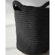 Μονόχρωμο Καλάθι Πλεκτό με Χερούλια Eloni Μικρό Μαύρο