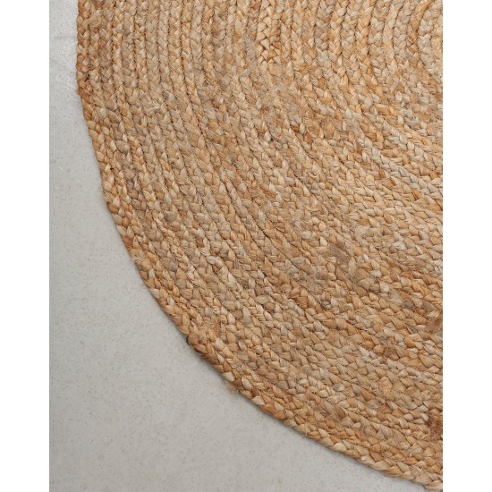 Πλεκτό χαλάκι Trecase Διάμετρος 180cm Μπεζ