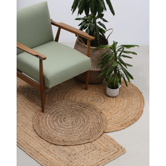 Πλεκτό χαλάκι Trecase Διάμετρος 180cm Μπεζ