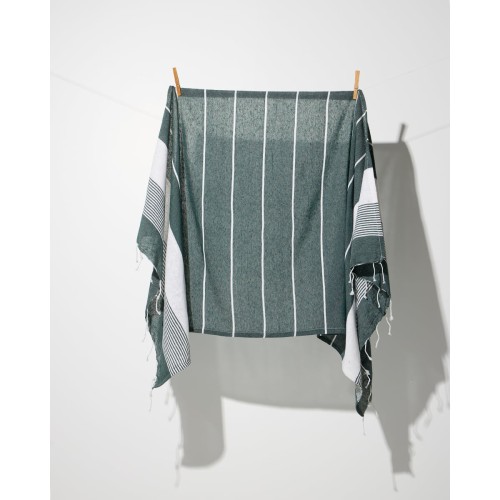 Ριγέ Πετσέτα Παρεό με Κρόσσι Alana σε 4 Αποχρώσεις 90x180cm Παρεό | 90x180cm Πράσινο