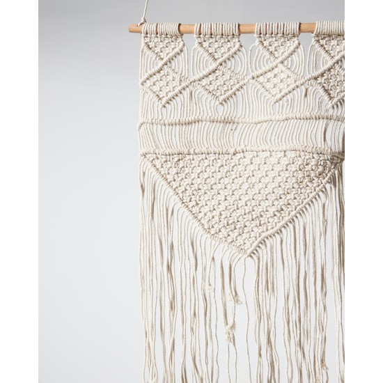 Boho Διακοσμητικό Τοίχου Macrame με Κρόσσια Navi 40x70cm 40x70cm Μπεζ Boho Διακοσμητικό Τοίχου Macrame με Κρόσσια Navi 40x70cm 40x70cm Μπεζ
