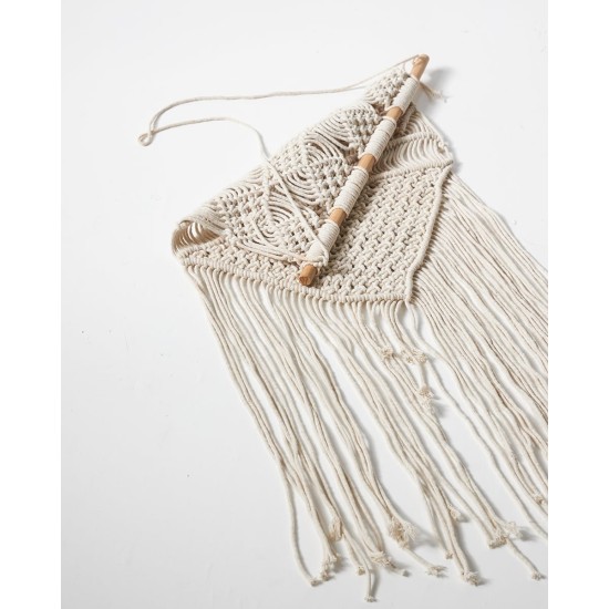 Boho Διακοσμητικό Τοίχου Macrame με Κρόσσια Navi 40x70cm 40x70cm Μπεζ Boho Διακοσμητικό Τοίχου Macrame με Κρόσσια Navi 40x70cm 40x70cm Μπεζ