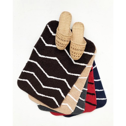 Micro Αντιολισθητικό Χαλάκι Μπάνιου Zig Zag 40x60cm 40x60cm Κόκκινο Micro Αντιολισθητικό Χαλάκι Μπάνιου Zig Zag 40x60cm 40x60cm Κόκκινο