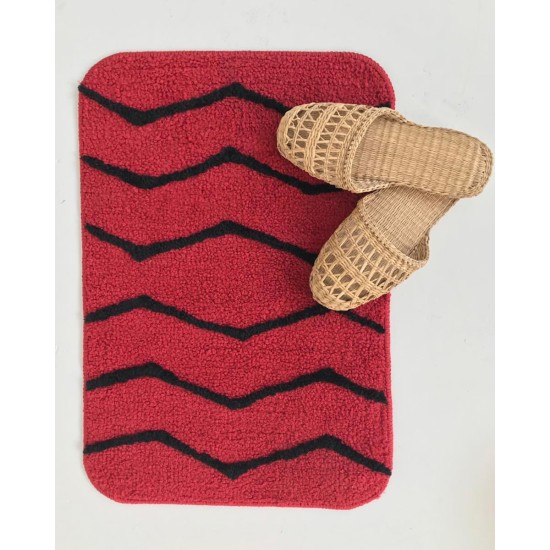 Micro Αντιολισθητικό Χαλάκι Μπάνιου Zig Zag 40x60cm 40x60cm Μπορντώ Micro Αντιολισθητικό Χαλάκι Μπάνιου Zig Zag 40x60cm 40x60cm Μπορντώ