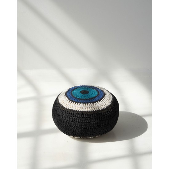 Στρογγυλό Πλεκτό Μαξιλάρι Eye Φ45cm Διάμετρος 45cm Μαύρο Στρογγυλό Πλεκτό Μαξιλάρι Eye Φ45cm Διάμετρος 45cm Μαύρο