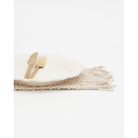Boho Βαμβακερό Macrame Σουπλά Maya 20x30cm 20x30cm Natural Boho Βαμβακερό Macrame Σουπλά Maya 20x30cm 20x30cm Natural